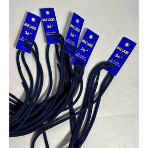 Lot Of 5 Navy Blue Shoelaces Round 36 Inch Max Laces New